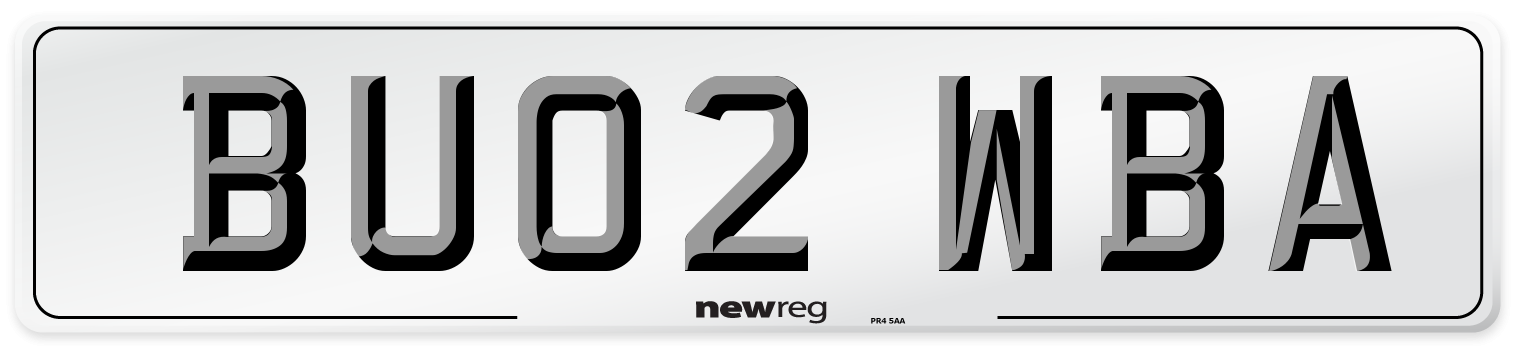 BU02 WBA Number Plate from New Reg